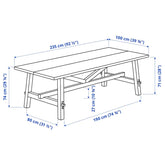 SKOGSTA Dining table, acacia/black, 235x100 cm